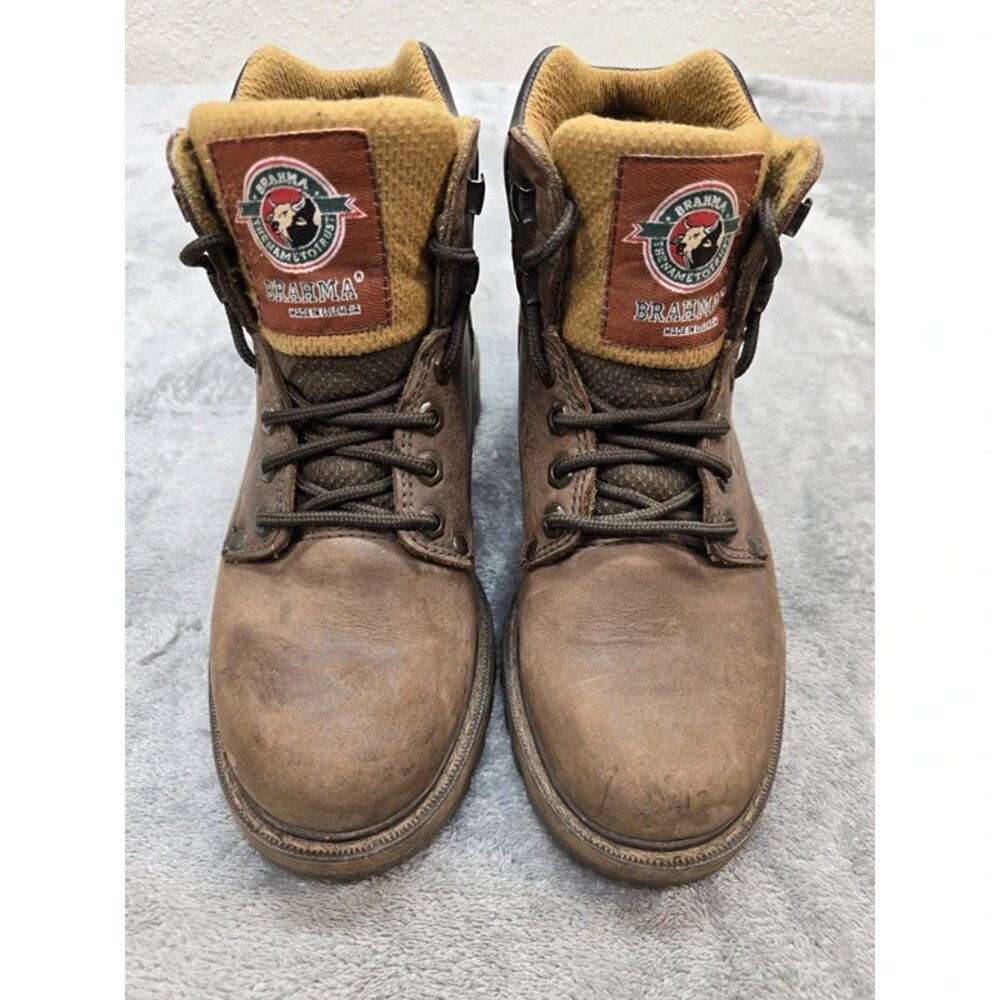 Brahma Combat Boots Mens 5 Work Brown Oil Tan Leather Extended Wear Track